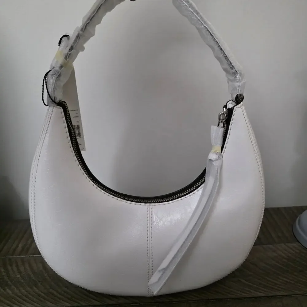 New Marc Jacobs Small Crinkle crescent shoulder bag White